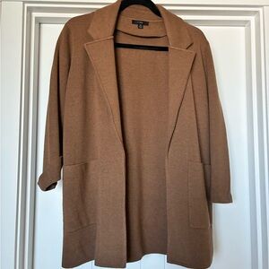 J. Crew Chestnut Ribbed Open Cardigan